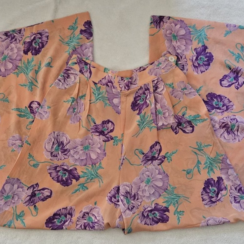 Vintage Ralph Lauren Silk Wide Leg Pants